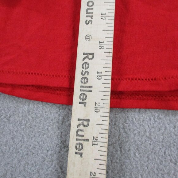 SKIMS Cotton Jersey Long Sleeve T Shirt Womens Small Cranberry Red NWT - Picture 6 of 9